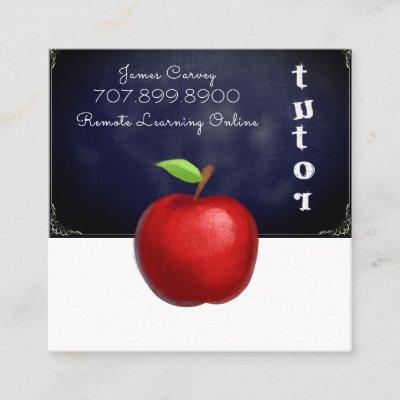 Tutor Teacher Apple Chalkboard Square
