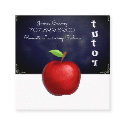 Tutor Teacher Apple Chalkboard Square