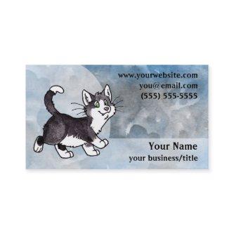 Tuxedo Cat  - Blue and Gray