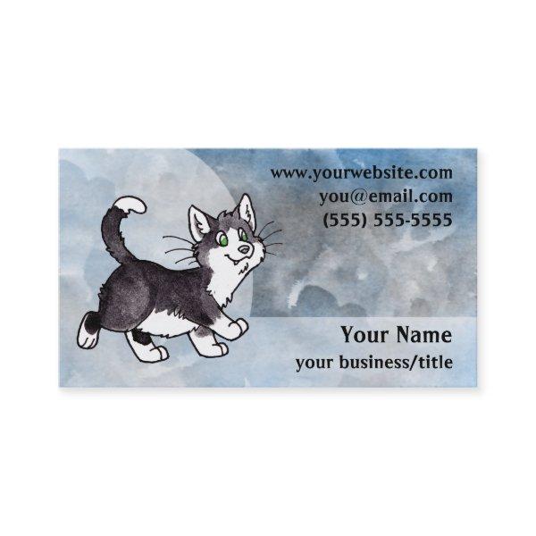 Tuxedo Cat  - Blue and Gray