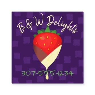tuxedo chocolate covered strawberry fruit business square