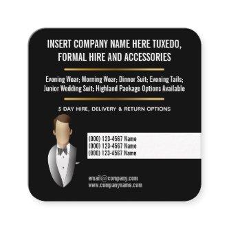 Tuxedo formal suit hire custom business square