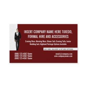 Tuxedo man formal suit renting business DIY maroon