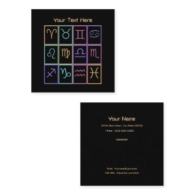 Twelve Colorful Zodiac Signs Square