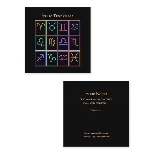 Twelve Colorful Zodiac Signs Square