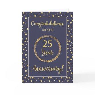 Twenty-Five Years Business Anniversary Navy & Gold Card