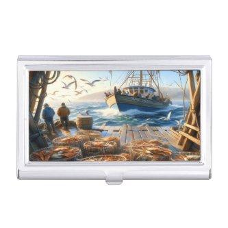 Twilight Harvest Fishermen Collecting Crabs  Case