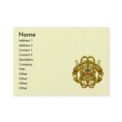 TWIN DRAGONS GOLD CELTIC KNOTS Black Cream Pearl
