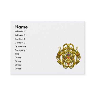 TWIN DRAGONS,GOLD CELTIC KNOTS Black White