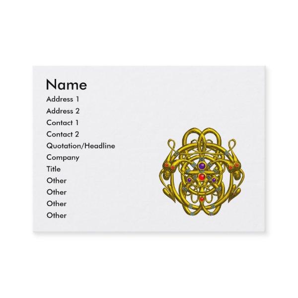 TWIN DRAGONS / GOLD CELTIC KNOTS White