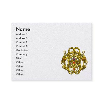 TWIN DRAGONS GOLD CELTIC KNOTS White Pearl