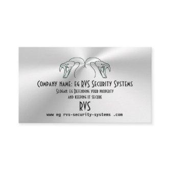 Twin Snake Heads Logo, Fangs Bared - Security Busi