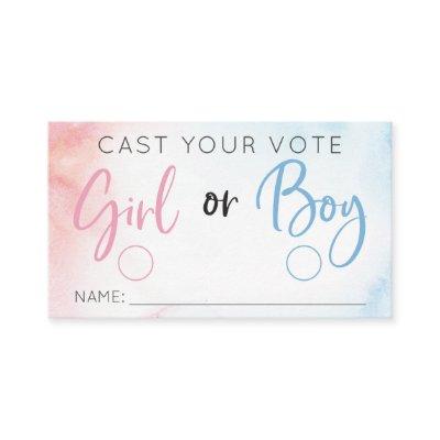 Twinkle Twinkle Gender Reveal Voting Cards