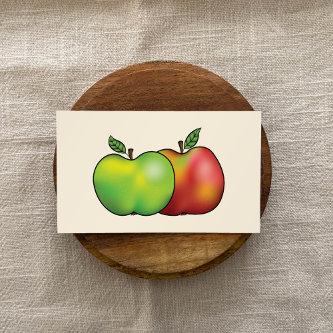 Two Cartoon Apples In Red & Green Teacher / Tutor