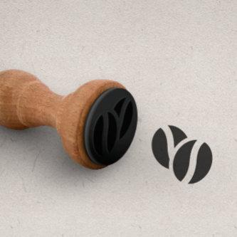 TWO Coffe BEANS for Punch Cards loyalty card Rubber Stamp