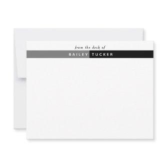 Two Color Band Custom Personal or Professional Note Card