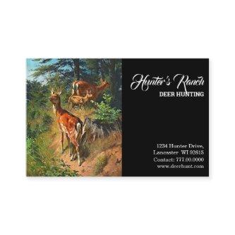 Two Deer And Cute Fawn In The Forest Hunting