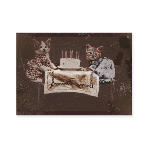 Two Kittens with Birthday Cake Referral Card