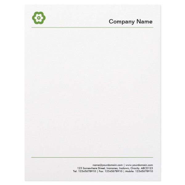 Two Lines - Avocado Green Letterhead