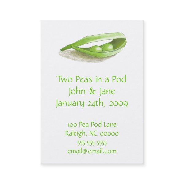 Two Peas in a Pod Wedding addess cards