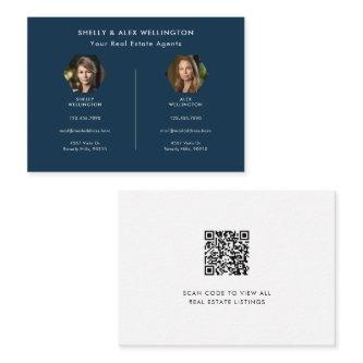 Two Person Blue Custom QR Code Photo Real Estate
