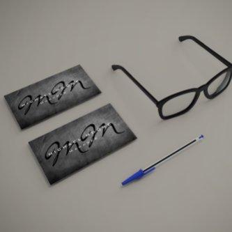Two Sided Gray Chalkboard Bold Monogram Minimalist