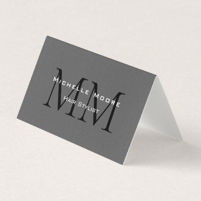 Two Sided Monogrammed Black Grey Calligraphy Linen