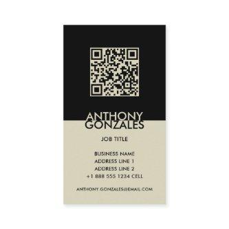 Two-Toned Black Minimal Elegant Logo QR Code