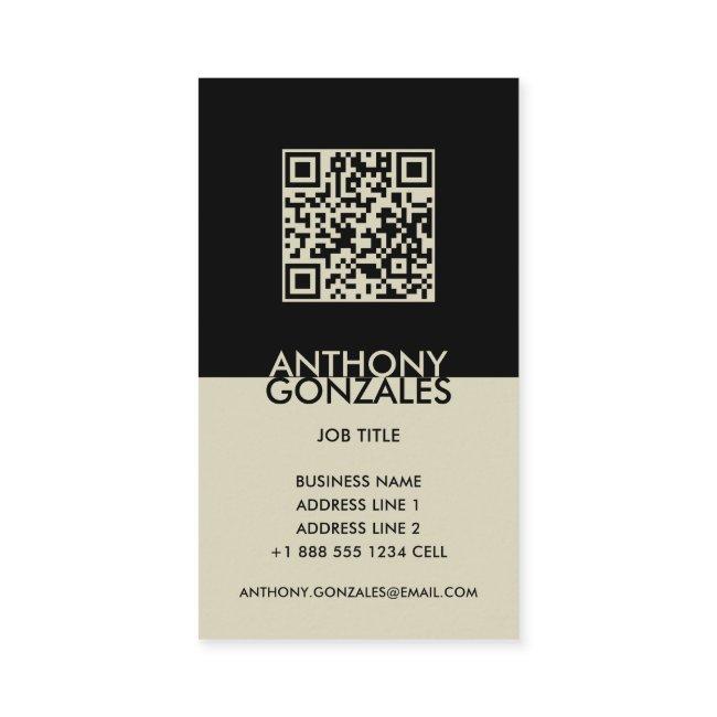 Two-Toned Black Minimal Elegant Logo QR Code