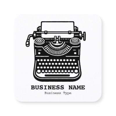 Typewriter - Black on White Square