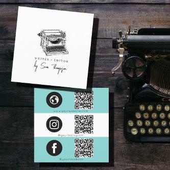 Typewriter Writer Editor QR Code Social Media Icon Square