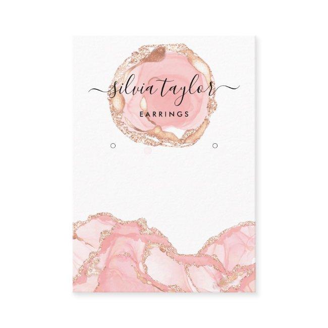 Typography earrings display holder jewelry blush