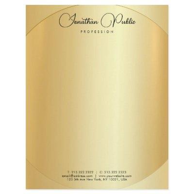 Typography Modern Simple Elegant Gold Template Letterhead