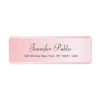 Typography Rose Gold Template Return Address Label