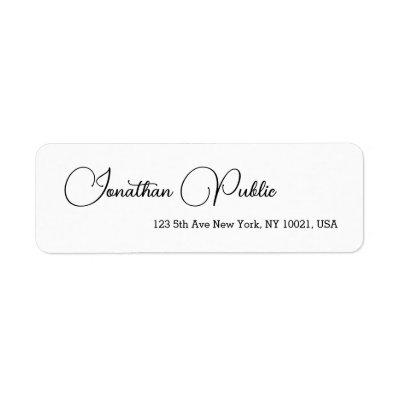 Typography Simple Template Elegant Return Address Label