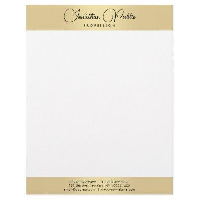 Typography Template Gold White Modern Elegant Letterhead