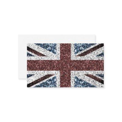 UK flag Rustic vintage sparkles glitters bling