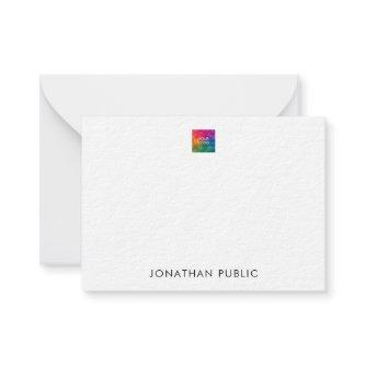 Ultra Thick Upload Your Own Company Logo Here Note Card
