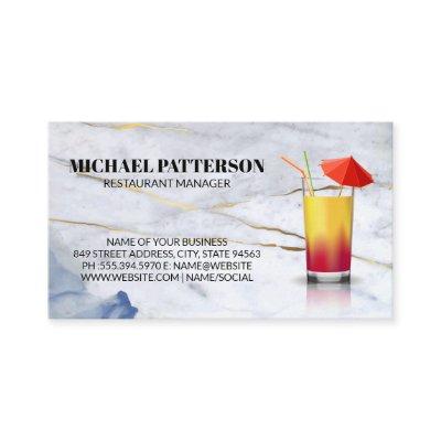 Umbrella Cocktail | Blue Gold Marble