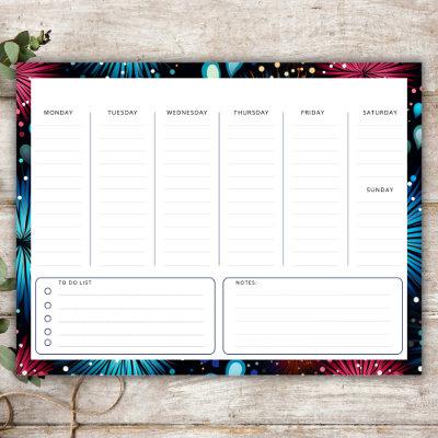 Undated Vertical Weekly Planner, Todo List, Notes