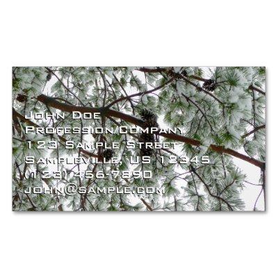 Underneath the Snow Covered Pine Tree Winter Photo  Magnet
