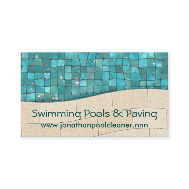 Underwater pool tiles with paving