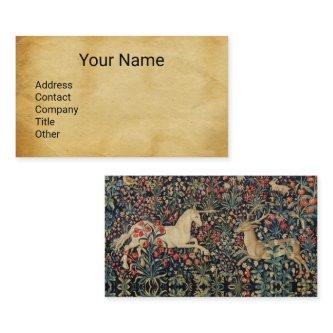 UNICORN AND DEER,FLOWERS,ANIMALS Floral Parchment