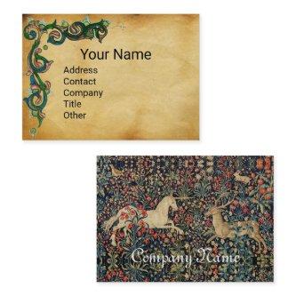 UNICORN AND DEER,FOREST ANIMALS Floral Parchment