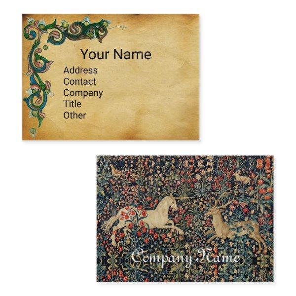 UNICORN AND DEER,FOREST ANIMALS Floral Parchment