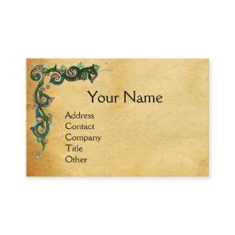 UNICORN /Antique Floral Brown Parchment Monogram