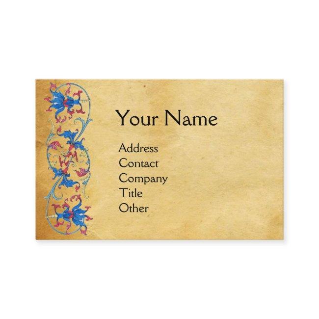 UNICORN Antique Red Blue Floral Parchment Monogram