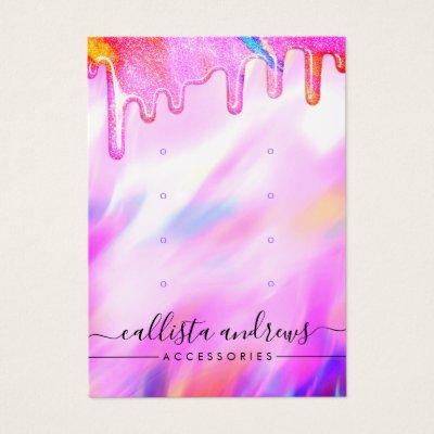 Unicorn Holographic Glitter Drips Earring Display