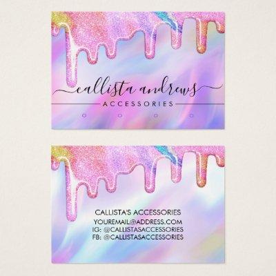 Unicorn Holographic Glitter Drips Low Earring