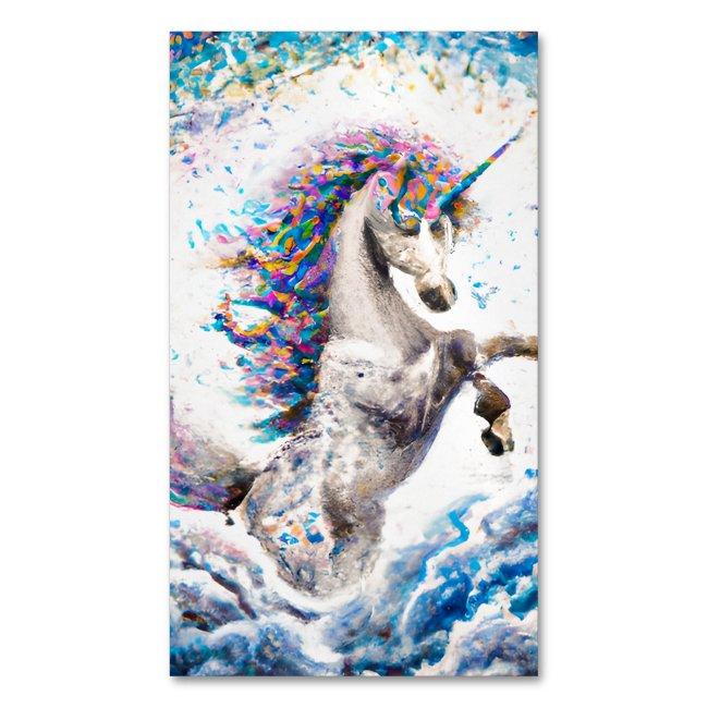 Unicorn Horse with Swirling Rainbow Clouds Magnet